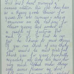 Letter - To Betty & Alex Barlow from Fred and Hazel Lawson, Billingham UK, Jan 1981