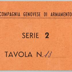 Dining Seating Card - Compagnia Genovese di Aramento, 1959