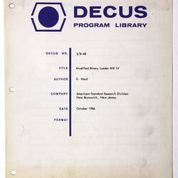 Program Library - DECUS, No. 5/8-48, 1966