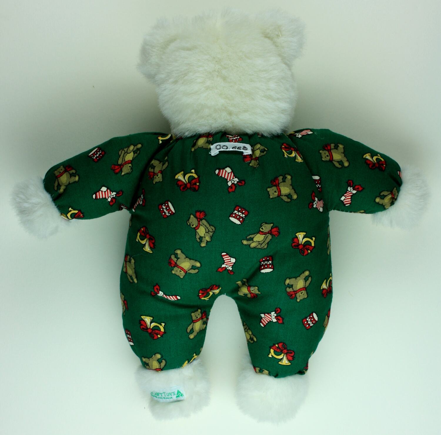 Teddy Bear - Jakas Soft Toys, Green Christmas Jumpsuit