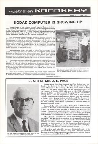 Newsletter - 'Australian Kodakery', No 11, July 1969