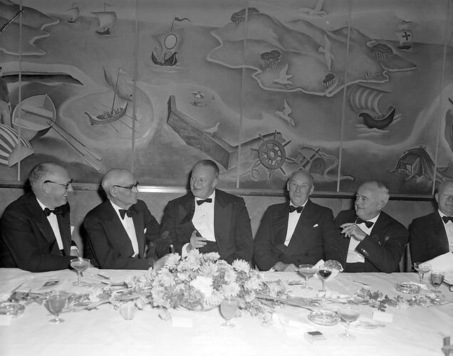 Retail Traders Association, Group Seated at Table, Victoria, 13 Apr 1959