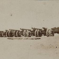 Photograph - Row of 5" Cannons from Egypt, Egypt, World War I, 1915-1916