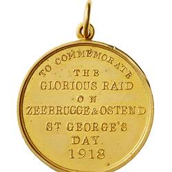 Medal - British Naval Raids on Zeebrugge & Ostend, Great Britain, 1918