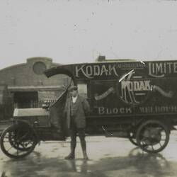 Lantern Slide - Kodak Delivery Van, Melbourne, 1911 - 1920