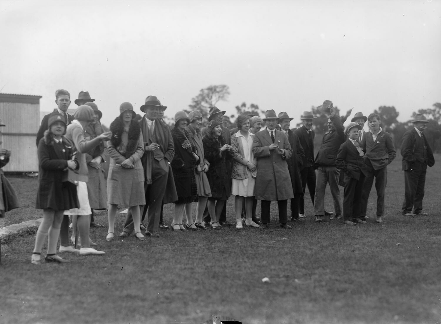 Glass Negative - People in Sports Field, circa 1930s