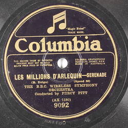 Disc Recording - Columbia, Double-Sided, 'Les Millions D'Arlequin-Serenade' & 'Minuet', 1926-1936