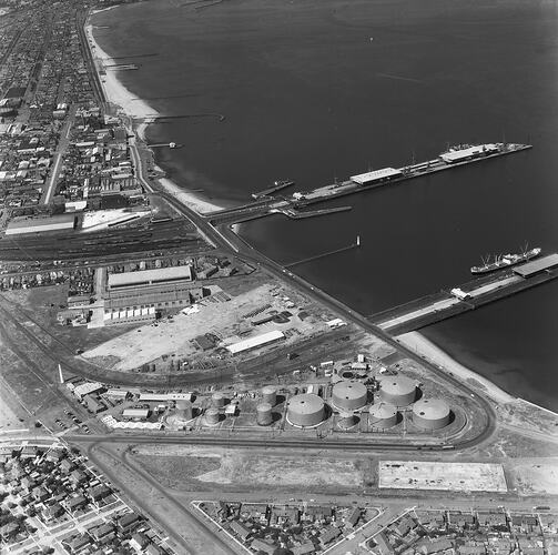 Negative Aerial View Of The Port Melbourne Victoria 16 Mar 1957