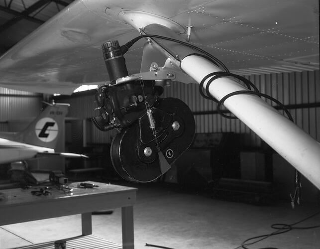 Monochrome image of an aircraft mounted camera.