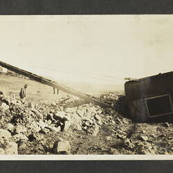 Photograph - A.T. Harman & Sons, Destroyed Excavator Near a River, Victoria, circa 1923