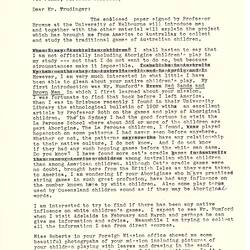 Letter - Dorothy Howard, to Reverend R.M. Trudinger, Request for Information about Aboriginal Children's Games at Ernabella Presbyterian Mission, 1954-1955