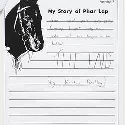 Letter - My Story of Phar Lap, Kristin Brilley, 1999 (Page 2 of 2)