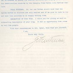 Letter - George Eastman to Thomas Baker, 06 Jul 1911