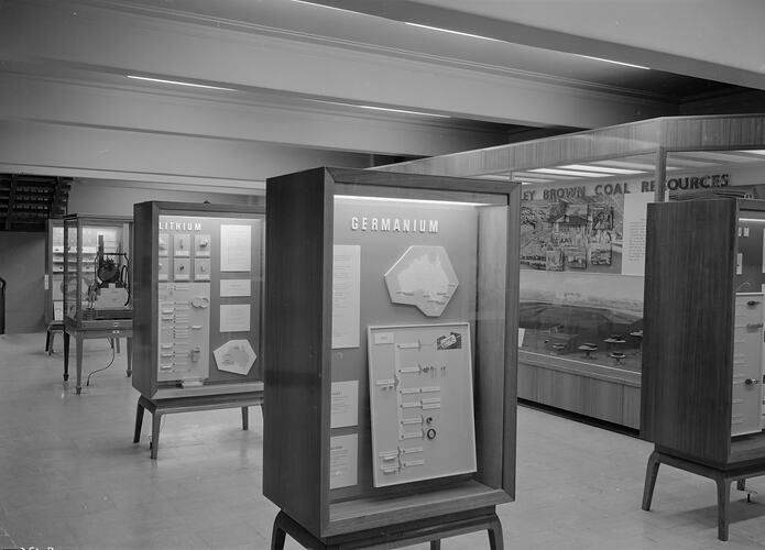 Displays in Upper Northwest wing, Institute of Applied Science (Science Museum), Melbourne, 1965