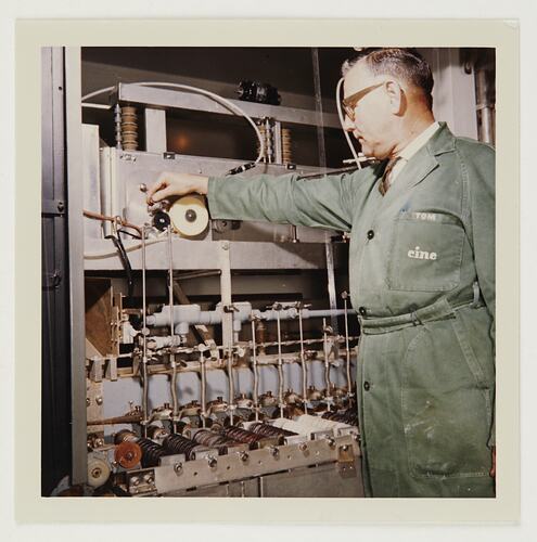 Worker in Motion Film Processing Area, Building 20, Kodak Factory, Coburg, circa 1960s