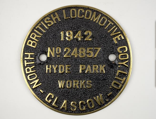 Locomotive Builders Plate - North British Locomotive Co., 1942