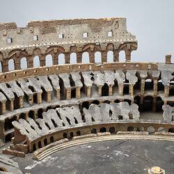 Model of Colosseum made of cork. Detail.