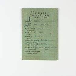Identity Card - Jan Cornelis Roos, Buenos Aires, 8 Feb 1940