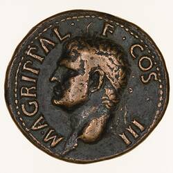 Coin - As, Emperor Gaius, Ancient Roman Empire, 37-41 AD - Obverse