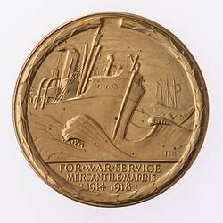 Medal - Mercantile Marine War Medal 1914-1918, Specimen, Great Britain, 1918 - Reverse