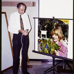 Slide - Kodak Australasia Pty Ltd, Man Giving Slide Presentation, Rockhampton, Apr 1970