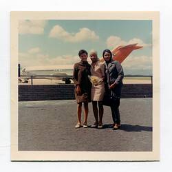 Photograph - Sylvia Boyes With Friends At Airport, Cape Town, South Africa, 25 Sep 1969