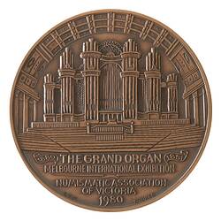 Medal - Centenary of Royal Exhibition Buildings, Numismatic Association of Victoria, 1980 AD
