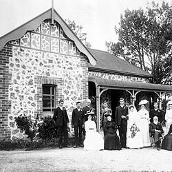 Negative - Bridal Party Outside House, Irymple, Victoria, 1907