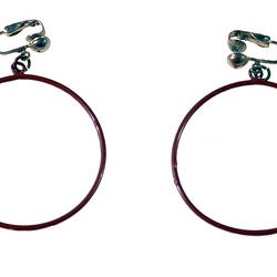 Pair of Earrings - Prue Acton, Red Hoops, 1970
