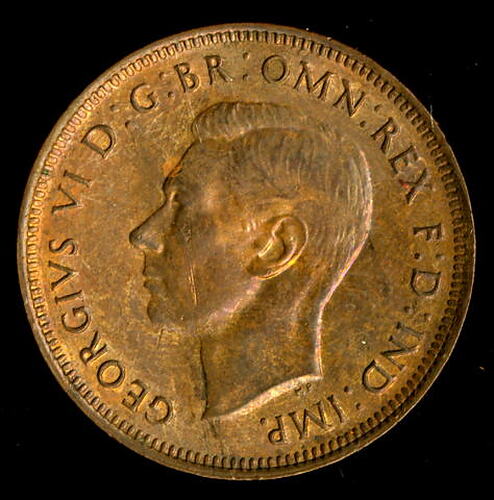 Coin - Halfpenny, Australia, 1938, photographed by Museums Victoria