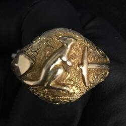 Ring - E. Schafer, Miner's, Kangaroo, Gold, Melbourne, Victoria, circa 1860