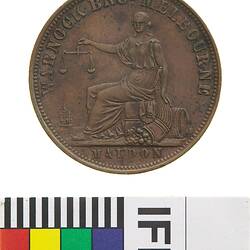 Token - 1 Penny, Warnock Bros, Drapers, Maldon, Victoria, Australia, 1863