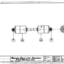 Mechanical Drawing - CSIRAC Computer, 'Mercury Delay Line Assembly, D20308, 1948-1955