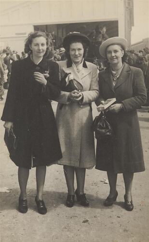 Digital Photograph - Three Women at Royal Melbourne Show, Ascot Vale, 1947