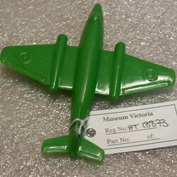 Toy Aeroplane - Green Plastic, circa 1950s