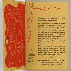 Brochure - Kodak Australasia Pty Ltd, 'A Welcome and Some Information You'll Welcome', George St, Sydney, 1938
