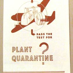 Leaflet - Will Your Baggage Pass the Test for Plant Quarantine?