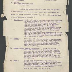 Diary - World War I, 13th Australian Field Ambulance, 1916-1919