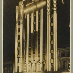 Photograph - State Electricity Commission, Melbourne Centenary Illuminations, Flinders Street, Melbourne, Victoria, Australia, 1934