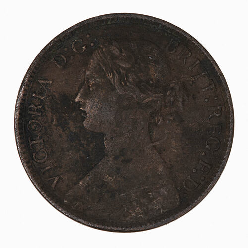 Coin - Farthing, Queen Victoria, Great Britain, 1873 (Obverse)