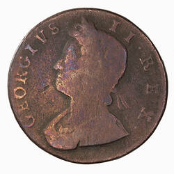 Coin - Halfpenny, George II, Great Britain, 1732 (Obverse)