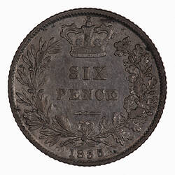 Coin - Sixpence, William IV, Great Britain, 1835 (Reverse)