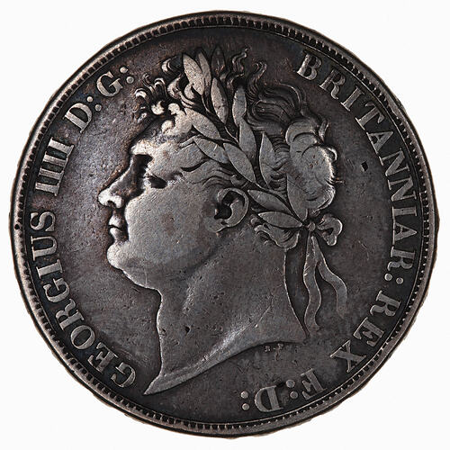 Coin - Crown,  George IV, Great Britain, 1822 (Obverse)