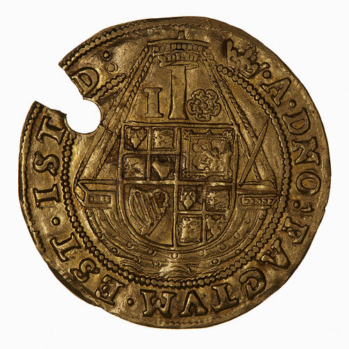 Coin - Angel, England, James I, Great Britain, 1607-1609 (Reverse)