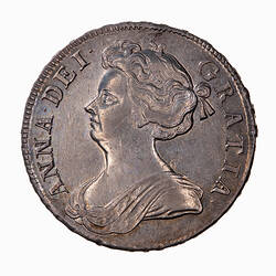 Coin - Crown 5 Shillings, William III, Great Britain, 1696 (Obverse)