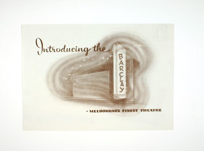Booklet - `Introducing the Barclay Theatre', 1956