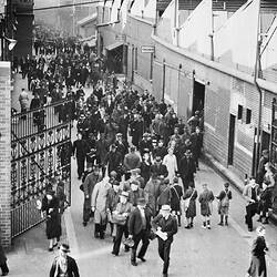 Photograph - H.V. McKay Massey Harris, Employees Leaving Factory, Sunshine, Victoria, Sep 1941