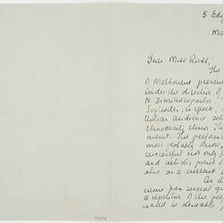 Letter - Helen Sigalas to Miss Ross, 5 Mar 1951