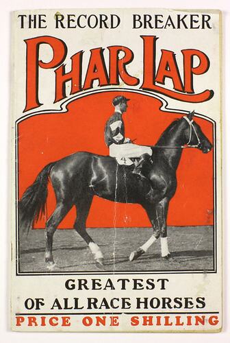 Booklet - `The Record Breaker, Phar Lap, Greatest of all Race Horses', New Century Press, 1932