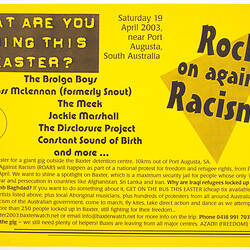 Poster - Rock on Against Racism!, Apr 2003